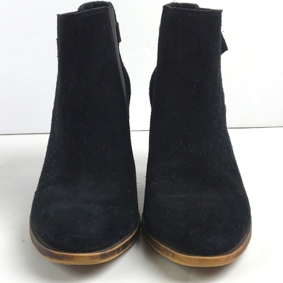 Lucky Brand Suede Leather Slip-on Block Heel Buckle Detail Ankle Bootie … - Picture 3 of 16